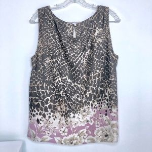 2 for $10 🛍️ Dana Buchman Animal Print Sheer Shell L